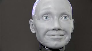 Humanoid robot Ameca wows visitors at CES [upl. by Eceryt221]