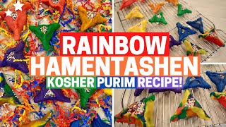 HOW TO MAKE RAINBOW HAMANTASCHEN Jewish Purim Holiday Recipes [upl. by Onitsuj]