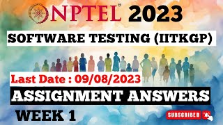 NPTEL Software Testing IITKGP Assignment Answers Week 1  JulDec 2023 [upl. by Hsina55]