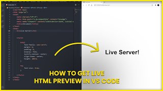 Get live HTML Preview in VS Code Live Server Tutorial [upl. by Esilahc]