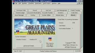 Great Plains Accounting DOS and Windows Short Demo [upl. by Asher247]