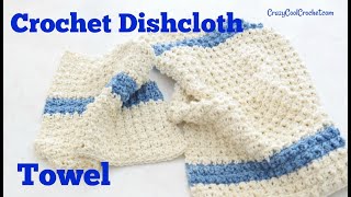 Easy Crochet Dishcloth and Kitchen Towel [upl. by Atiloj]