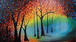 Leonid Afremov inspired park scene [upl. by Aynahs998]