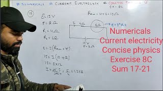 Numericals on Current Electricity class 10  icse  Concise physics  Selina  Exercise 8C  Solved [upl. by Oballa]