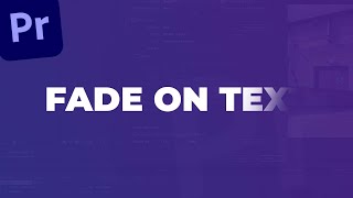 Text Fade Transition  Premiere Pro [upl. by Vasos]