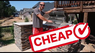 How to Make a Stone BBQ Island on a Budget  DAD HACK [upl. by Luapleahcim]