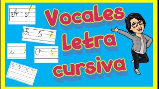 Cómo ESCRIBIR ✅ las VOCALES Mayúsculas y minúscula 👉 CURSIVA [upl. by Nert]