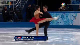 Tessa Virtue and Scott Moir kiss during Sochi 2014 FD warmup [upl. by Schwarz]