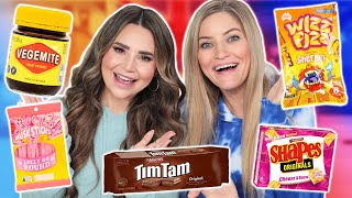 TRYING FUN AUSTRALIAN SNACKS w iJustine [upl. by Gibert]