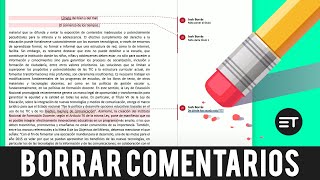 Cómo BORRAR los COMENTARIOS o revisiones en Word EducaTutos [upl. by Collie]