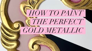 How to Paint the Perfect Gold Metallic on Furniture with Tracey Bellion Traceys Fancy [upl. by Inalaehak]