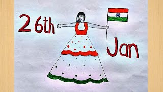 Republic day drawing  26 January drawing easy [upl. by Hara]