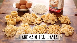 Handmade Egg Pasta  Hand Rolled amp Shaped 9 Ways [upl. by Moyer]