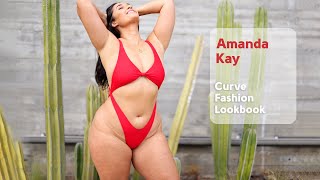 Amanda Kay Curve Fashion Lookbook Part 2  4K [upl. by Airdnaid]