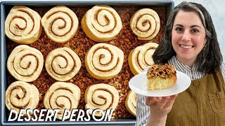 Claire Saffitz Makes Walnut Maple Sticky Buns  Dessert Person [upl. by Ylek]