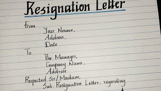 Resignation Letter Writing How to Write a Resignation LetterMASTER HANDWRITING [upl. by Ronny]