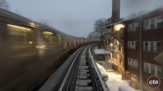 CTAs Ride the Rails Winter Storm  Brown Line Realtime 2021 [upl. by Arahahs]