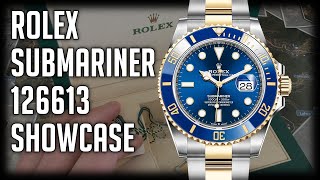 Rolex Submariner 126613  Showcase and Unboxing  TwoTone Blusey Sub [upl. by Orrin584]