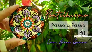 AULA DE PONTILHISMO  Técnicas de Pontilhismo nível fácil  Mini Mandala 42 [upl. by Nevil]