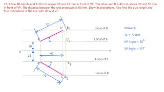 Projection of Lines  Given End Projectors  Engineering Graphics [upl. by Tatianna]