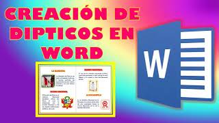 COMO CREAR UN DÍPTICO EN WORD [upl. by Zelazny]