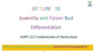 HORT111  Lecture 18 Juvenility and Flower Bud Differentiation [upl. by Nate]