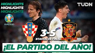 Highlights  Croacia 35 España  UEFA Euro 2020  8vos Final  TUDN [upl. by Deena312]