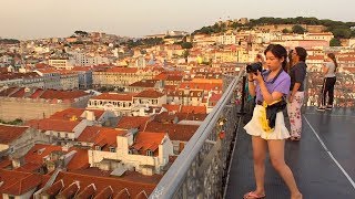 Lisbon Walk to Santa Justa Lift Secret Way Up with Stunning City Views  Portugal [upl. by Aihsenat]