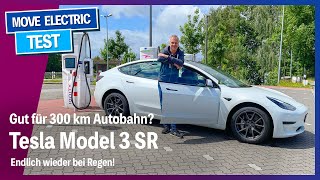 Kleiner Akku große Reichweite Tesla Model 3 SR 2022 bei 130 kmh auf der Autobahn [upl. by Airual]