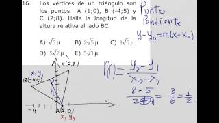 Como calcular la altura de un triángulo en geometría analítica [upl. by Anorahs766]