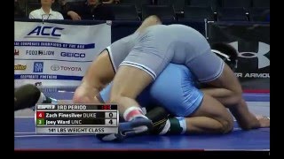 141lbs Zach Finesilver vs Joey Ward ACC Wrestling Championships [upl. by Efram]