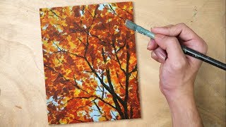 Autumn Tree  Acrylic Painting for Beginners [upl. by Beaver]