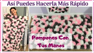 ALFOMBRA DE POMPONES De Lana  Hecha Con Las Manos [upl. by Cone]