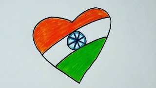 How to Draw Easy and Colourful 26 January DrawingRepublic Day special DrawingIndian Flag [upl. by Ailefo]