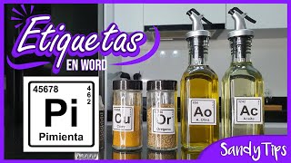 DIY Etiquetas Imprimibles Para Frascos de Cocina en Word 💜 Sandy Tips [upl. by Amie]