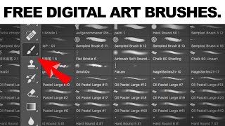 FREE BRUSHES FREE BRUSHES FOR DIGITAL ART [upl. by Pattison]