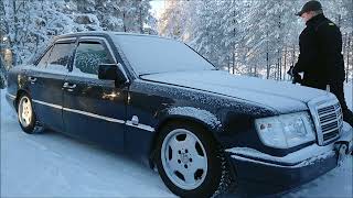 Mercedes Benz W124 300D OM603 90 Cold Start 30°C in Finland [upl. by Hannibal]