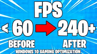 How To Optimize Windows 10 For Gaming Increase FPS amp Performance on PC Works 2021 [upl. by Nahsor]