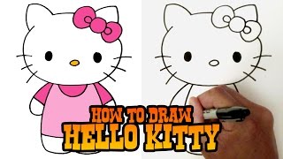 How to Draw Hello Kitty  Step by Step Video [upl. by Humble]