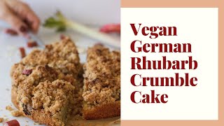 GlutenFree German Rhubarb Cake  Easy Vegan Recipe [upl. by Hedvige632]