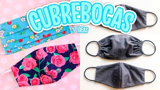 COMO HACER BARBIJOSCUBREBOCAS CASEROS LAVABLES Y SIN COSER  TAPABOCAS o MASCARILLAS de tela [upl. by Gusta614]