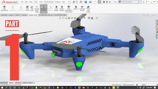 Drone quadcopter using Solidworks part 1 [upl. by Kapoor]