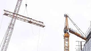 Disassembly of a tower crane as seen from below  We bid farewell to tower crane 2 [upl. by Asiak]