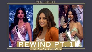 Harnaaz Sandhu REWATCHES HER COMPETITION MOMENTS Part 1  REWIND  Miss Universe [upl. by Oriana739]