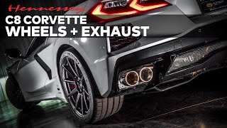 C8 Corvette Exhaust  Wheel Upgrades by Hennessey Performance [upl. by Ennaillek]