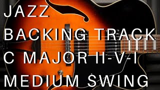 Jazz Guitar Backing Track 2  5  1  C Major Medium Swing [upl. by Nomead]