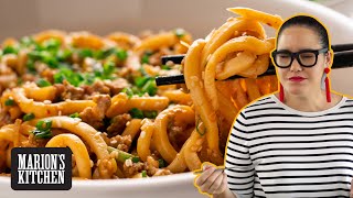 15 minute Pork amp Sesame Udon Noodles  Marions Kitchen [upl. by Yhtommit674]