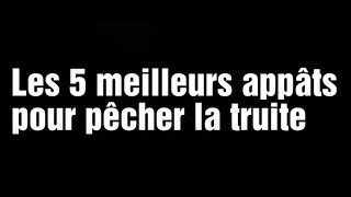 Les 5 meilleurs appâts pour pêcher la truite [upl. by Arlyn]