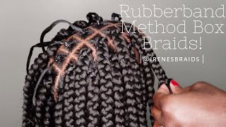 Rubberband Method Box Braids  irenesbraids [upl. by Comras]