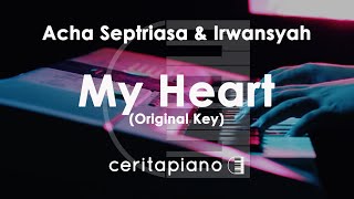 Acha Septriasa amp Irwansyah  My Heart Piano Karaoke [upl. by Wolliw]